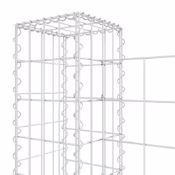 vidaXL U-shape Gabion Basket with 6 Posts Iron Outdoor Patio Wire Wall Fence - Additional view 4