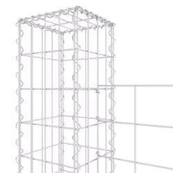 vidaXL U-shape Gabion Basket with 3 Posts Iron Garden Wire Fence Gabion Wall - Additional view 4