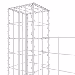 vidaXL U-shape Gabion Basket with 5 Posts Iron Garden Wire Fence Gabion Wall - Additional view 4