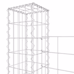 vidaXL U-shape Gabion Basket with 8 Posts Iron Basket Wall Fence Panel Barrier - Additional view 4