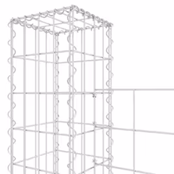 vidaXL U-shape Gabion Basket with 4 Posts Iron Basket Wall Fence Panel Barrier - Additional view 4