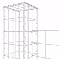 vidaXL U-shape Gabion Basket with 5 Posts Iron Basket Wall Fence Panel Barrier - Additional view 4