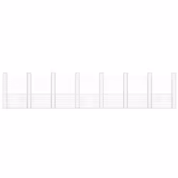 vidaXL U-shape Gabion Basket with 8 Posts Iron Basket Wall Fence Panel Barrier