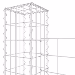 vidaXL U-shape Gabion Basket with 8 Posts Iron Basket Wall Fence Panel Barrier - Additional view 4