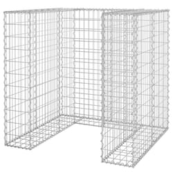 vidaXL Gabion Wall for Garbage Bins Galvanised Steel Wheelie Bin Multi Sizes - 110 x 100 x 110 cm
