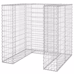 vidaXL Gabion Wall for Garbage Bins Galvanised Steel Wheelie Bin Multi Sizes - 110 x 100 x 110 cm - Additional view 7