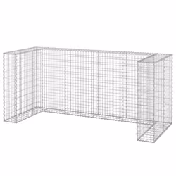 vidaXL Gabion Wall for Garbage Bins Galvanised Steel Wheelie Bin Multi Sizes - 250 x 100 x 110 cm