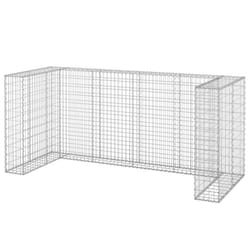 vidaXL Gabion Wall for Garbage Bins Galvanised Steel Wheelie Bin Multi Sizes - 250 x 100 x 110 cm