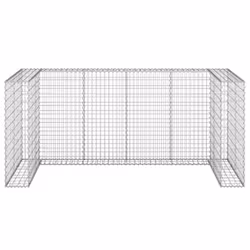 vidaXL Gabion Wall for Garbage Bins Galvanised Steel Wheelie Bin Multi Sizes - 250 x 100 x 110 cm