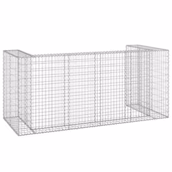 vidaXL Gabion Wall for Garbage Bins Galvanised Steel Wheelie Bin Multi Sizes - 250 x 100 x 110 cm - Additional view 5