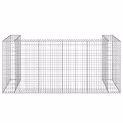 vidaXL Gabion Wall for Garbage Bins Galvanised Steel Wheelie Bin Multi Sizes - 250 x 100 x 110 cm - Additional view 6