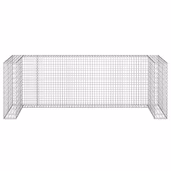 vidaXL Gabion Wall for Garbage Bins Galvanised Steel Wheelie Bin Multi Sizes - 320 x 100 x 110 cm - Additional view 3