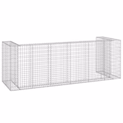 vidaXL Gabion Wall for Garbage Bins Galvanised Steel Wheelie Bin Multi Sizes - 320 x 100 x 110 cm - Additional view 5