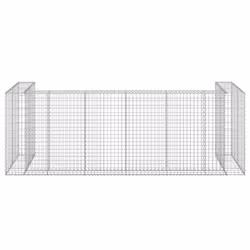 vidaXL Gabion Wall for Garbage Bins Galvanised Steel Wheelie Bin Multi Sizes - 320 x 100 x 110 cm - Additional view 6