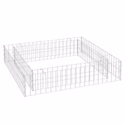 vidaXL Gabion Raised Bed Garden Basket Planter Retaining Wall Galvanised Steel - 100  x 100  x 20 cm