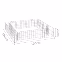 vidaXL Gabion Raised Bed Garden Basket Planter Retaining Wall Galvanised Steel - 100  x 100  x 20 cm