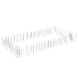 vidaXL Gabion Raised Bed Garden Basket Planter Retaining Wall Galvanised Steel - 200  x 100  x 20 cm
