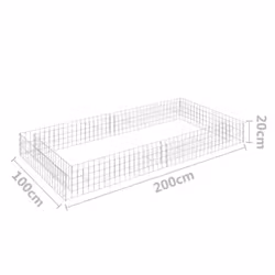 vidaXL Gabion Raised Bed Garden Basket Planter Retaining Wall Galvanised Steel - 200  x 100  x 20 cm - Additional view 5