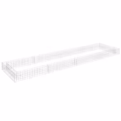 vidaXL Gabion Raised Bed Garden Basket Planter Retaining Wall Galvanised Steel - 400  x 100  x 20 cm
