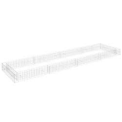 vidaXL Gabion Raised Bed Garden Basket Planter Retaining Wall Galvanised Steel - 400  x 100  x 20 cm