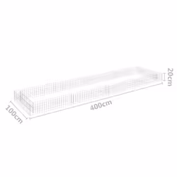 vidaXL Gabion Raised Bed Garden Basket Planter Retaining Wall Galvanised Steel - 400  x 100  x 20 cm