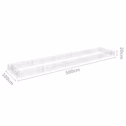 vidaXL Gabion Raised Bed Garden Basket Planter Retaining Wall Galvanised Steel - 500  x 100  x 20 cm