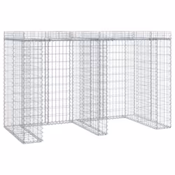 vidaXL Gabion Wall for Garbage Bin Gabion Cage Stone Cage Wall Galvanised Iron - 192 x 91 x 120 cm