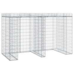 vidaXL Gabion Wall for Garbage Bin Gabion Cage Stone Cage Wall Galvanised Iron - 192 x 91 x 120 cm