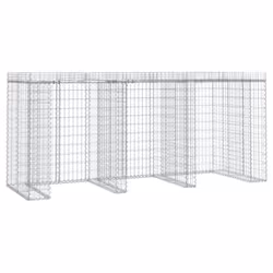 vidaXL Gabion Wall for Garbage Bin Gabion Cage Stone Cage Wall Galvanised Iron - 270 x 91 x 120 cm