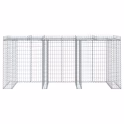 vidaXL Gabion Wall for Garbage Bin Gabion Cage Stone Cage Wall Galvanised Iron - 270 x 91 x 120 cm
