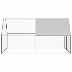 vidaXL Outdoor Chicken Cage Galvanised Steel Patio Chicken Hen House Coop Run - Additional view 2