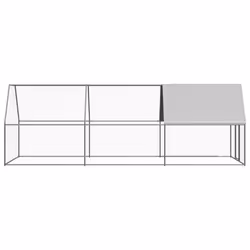vidaXL Outdoor Chicken Cage Galvanised Steel Patio Chicken Hen House Coop Run