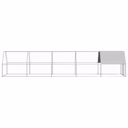 vidaXL Outdoor Chicken Cage Galvanised Steel Patio Chicken Hen House Coop Run - Additional view 2