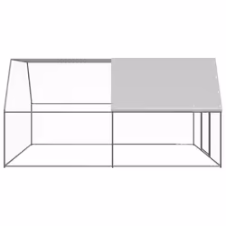 vidaXL Outdoor Chicken Cage Galvanised Steel Patio Chicken Hen House Coop Run