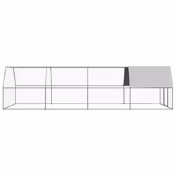 vidaXL Outdoor Chicken Cage Galvanised Steel Patio Chicken Hen House Coop Run - Additional view 2