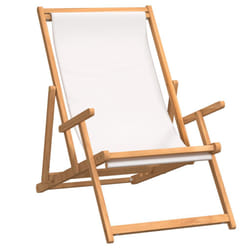 VidaXL 317696 outdoor chair Terrace Padded seat Polyester, Teak Cream