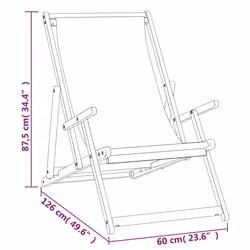 VidaXL 317696 outdoor chair Terrace Padded seat Polyester, Teak Cream - Additional view 8