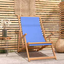 VidaXL 317697 outdoor chair Terrace Padded seat Polyester, Teak Blue