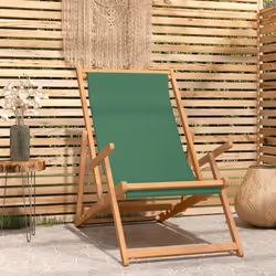 VidaXL 317699 outdoor chair Terrace Padded seat Polyester, Teak Green