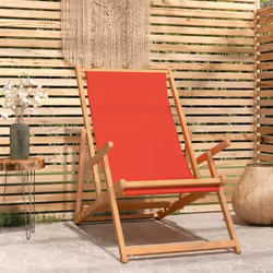 VidaXL 317700 outdoor chair Terrace Padded seat Polyester, Teak Red