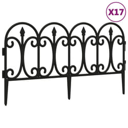 vidaXL 17x Lawn Edgings PP Outdoor Patio Garden Edge Border Fence Black/White - black