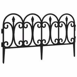 vidaXL 17x Lawn Edgings PP Outdoor Patio Garden Edge Border Fence Black/White - black