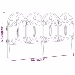 vidaXL 17x Lawn Edgings PP Outdoor Patio Garden Edge Border Fence Black/White - black