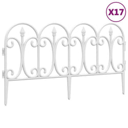 vidaXL 17x Lawn Edgings PP Outdoor Patio Garden Edge Border Fence Black/White - white