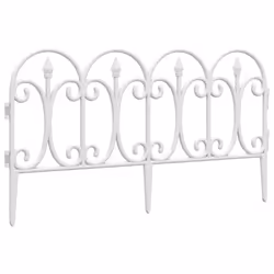 vidaXL 17x Lawn Edgings PP Outdoor Patio Garden Edge Border Fence Black/White - white