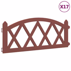 vidaXL 17x Lawn Edgings PP Outdoor Garden Edge Border Fence Multi Colours - red