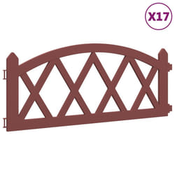 vidaXL 17x Lawn Edgings PP Outdoor Garden Edge Border Fence Multi Colours - red