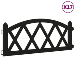 vidaXL 17x Lawn Edgings PP Outdoor Garden Edge Border Fence Multi Colours - black