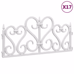 vidaXL 17x Lawn Edgings PP Outdoor Garden Edge Border Fence Multi Colours - white