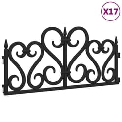 vidaXL 17x Lawn Edgings PP Outdoor Garden Edge Border Fence Multi Colours - black